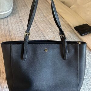 Tory Burch Black Leather Tote Bag